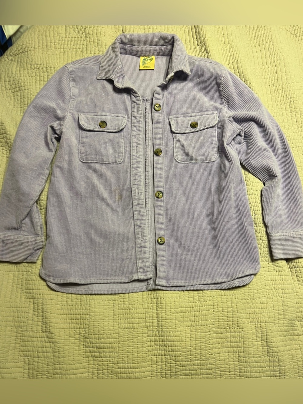 Kids Lavender Corduroy Button-Up Jacket